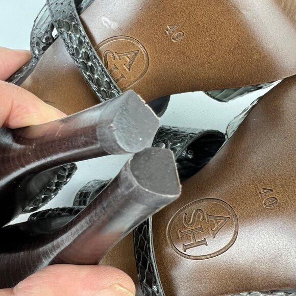 Ash Womens Gray Snake Gladiator Platform Sandals Strappy Heels size EU 40 US 10 - Picture 15 of 16